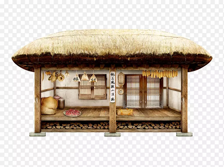 农庄茅草屋