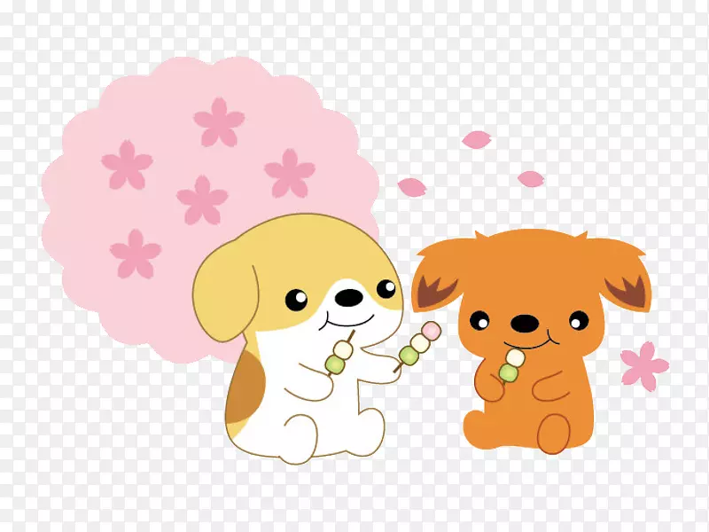 卡通吃糖葫芦的小狗免抠图