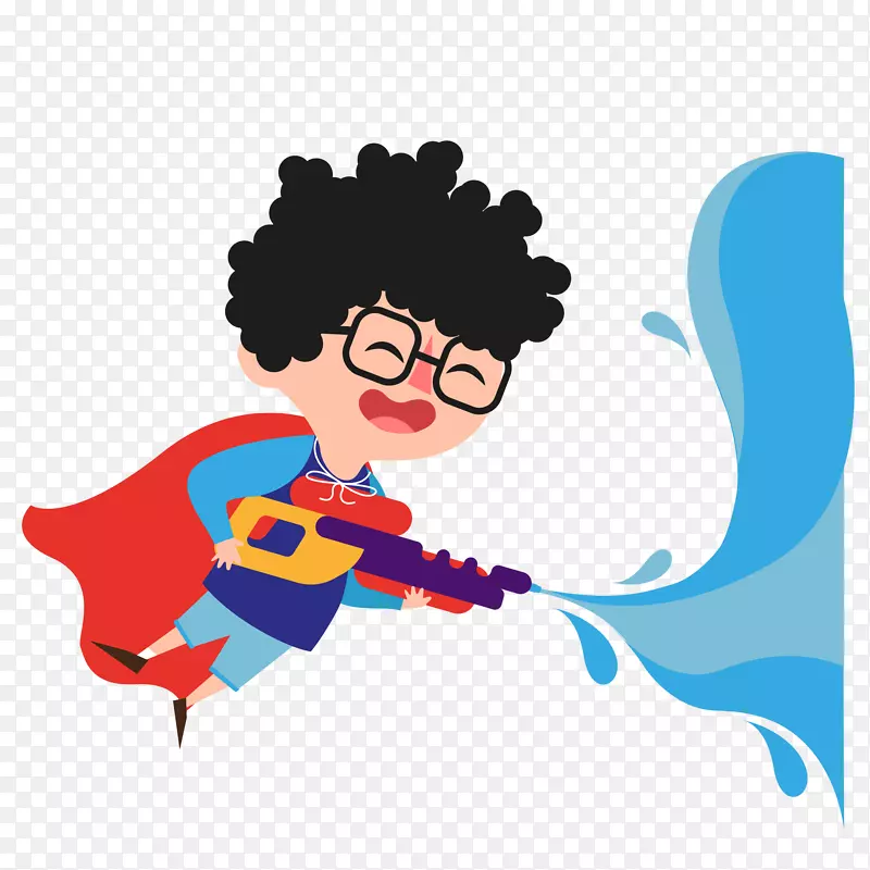 卡通可爱的超人玩水枪