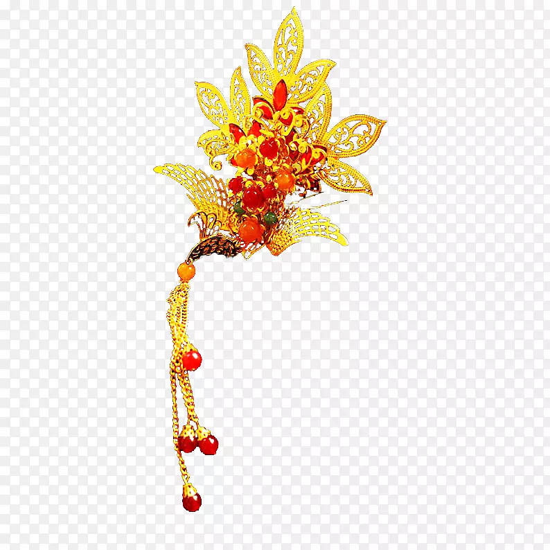 镂空花纹宝石发簪