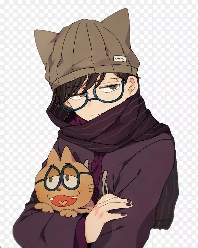 抱着猫的男朋友