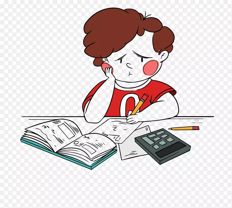 正在做作业的小男孩