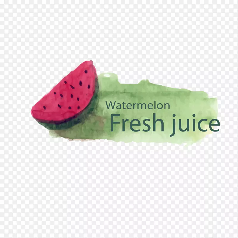 红绿色新鲜果汁水果标签