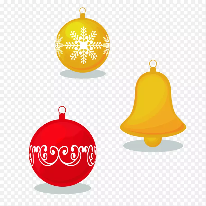 圣诞吊球与铃铛矢量图