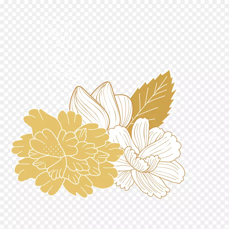 金色花朵矢量装饰