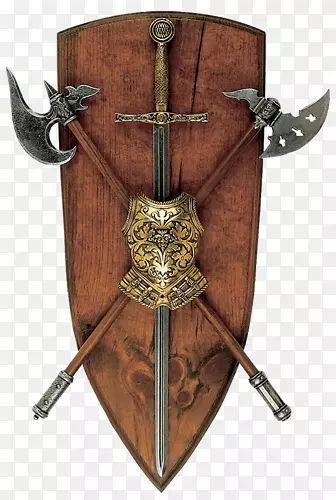 欧美复古斧头和盾牌