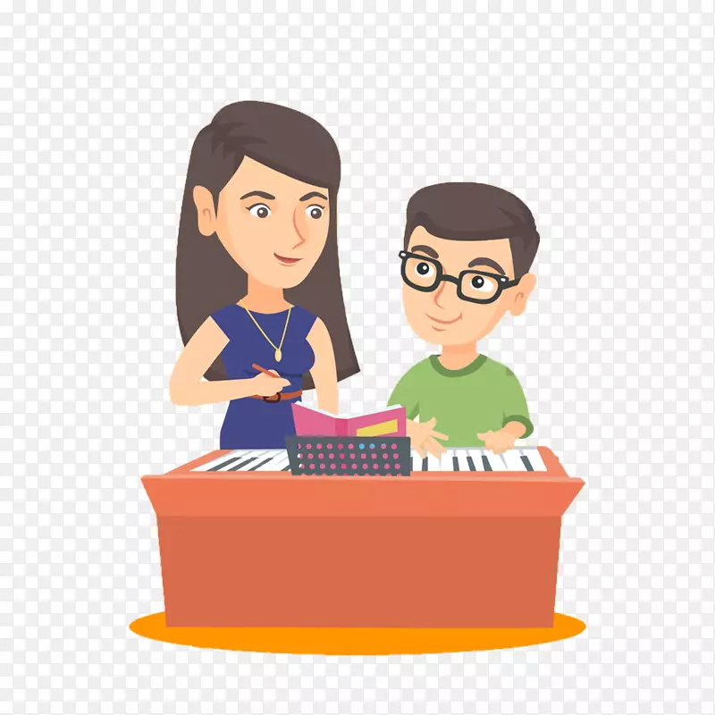 卡通教师音乐课上教导学生PNG图片素材下载_图片编号yanjjbjq-免抠素材网