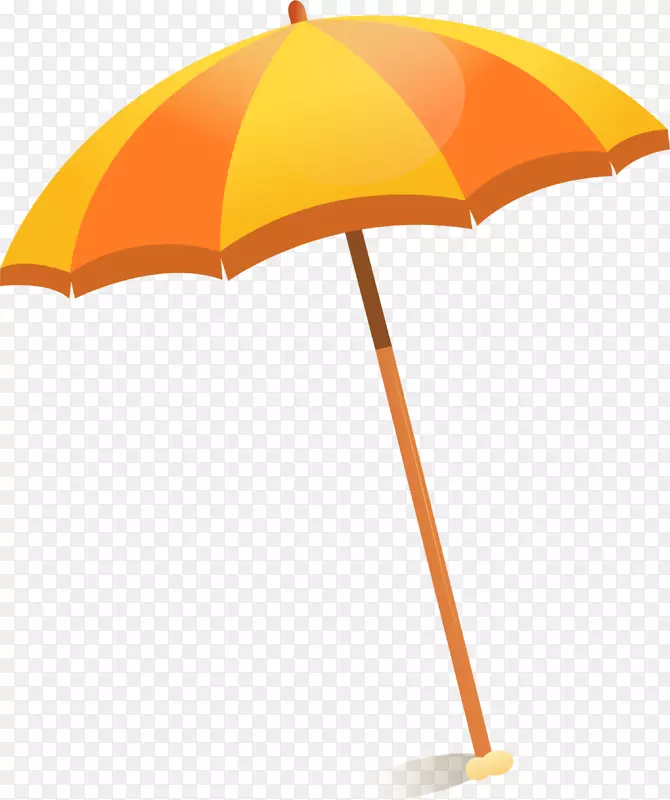 夏天大型橙色沙滩伞