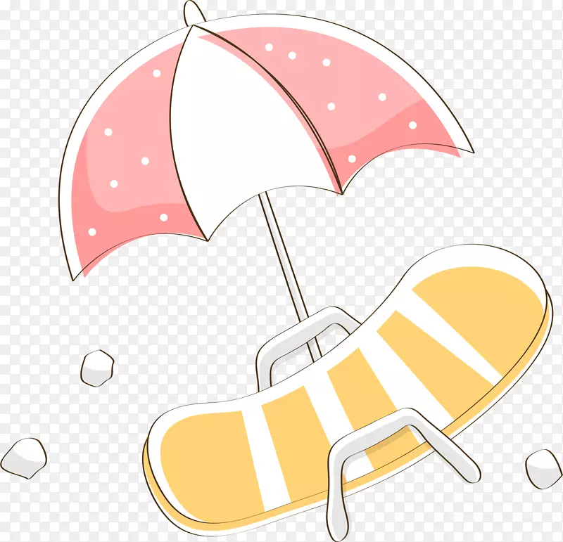 卡通沙滩舒适沙滩椅大型遮阳伞