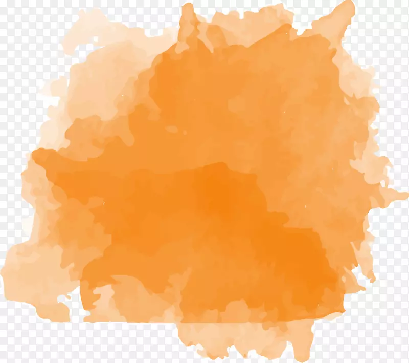 橙色矢量水墨喷彩图
