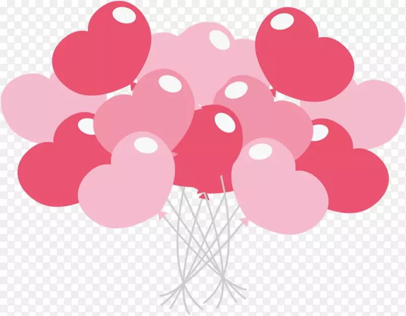 粉色情人节爱心气球