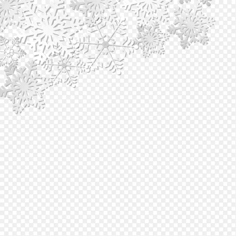 折纸风白色雪花装饰