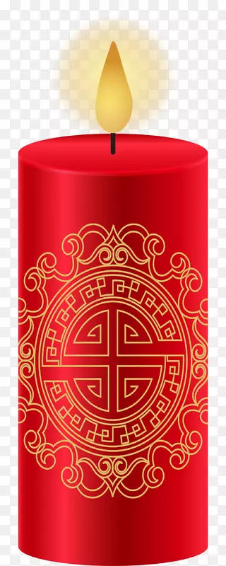 春节红色圆形蜡烛
