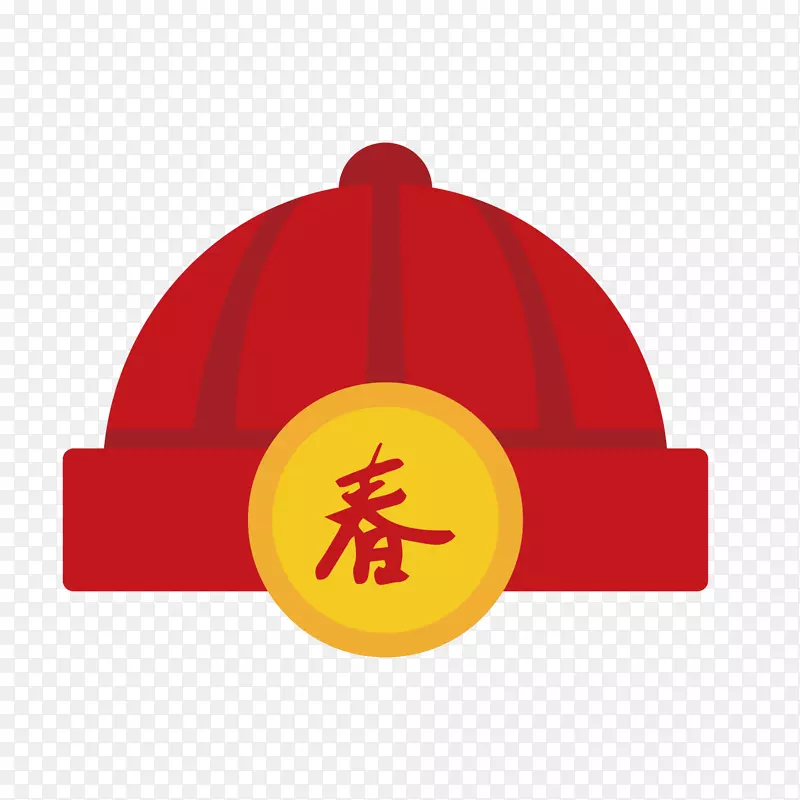 红色圆形节日帽子