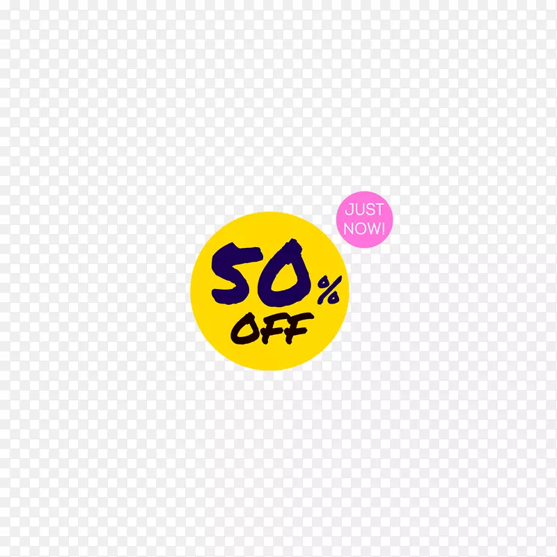 50%折扣黄色促销标签