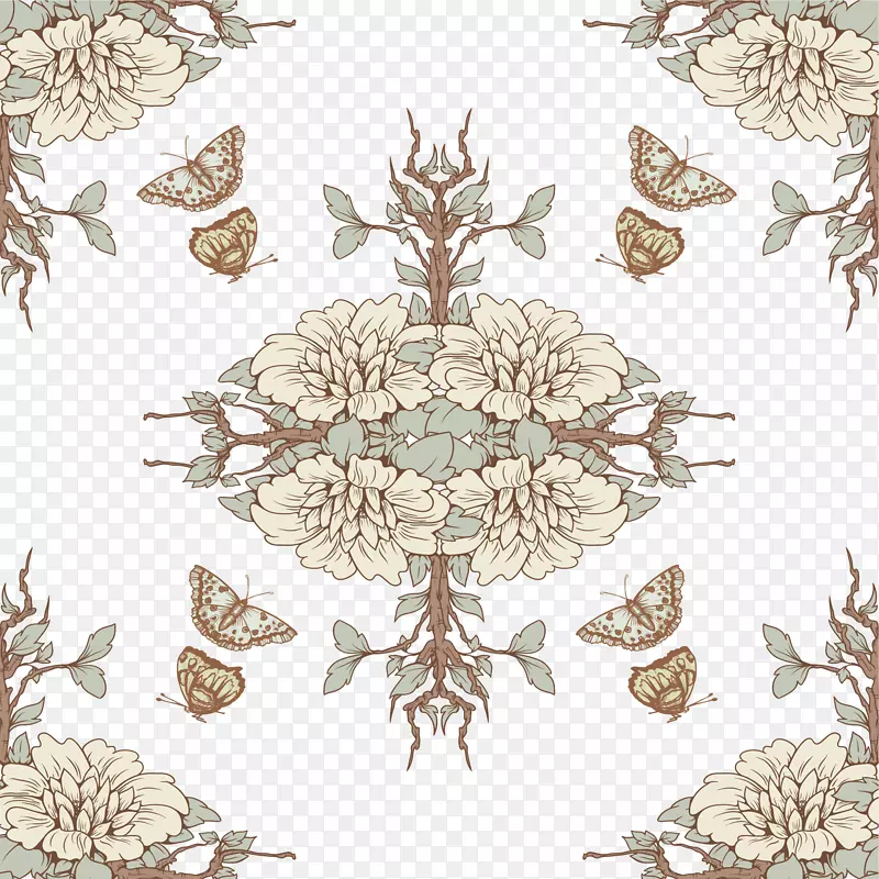 古典花纹花纹插画背景