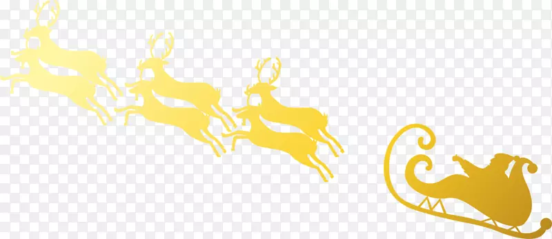 圣诞节金色麋鹿拉车
