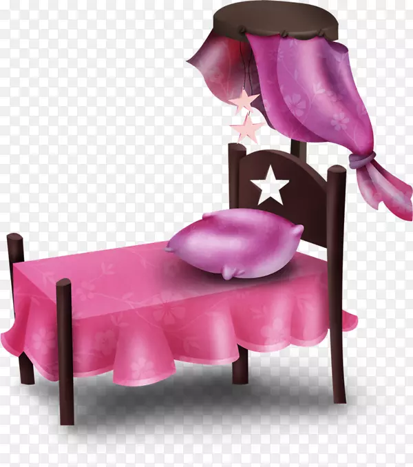 卡通粉色单人小床