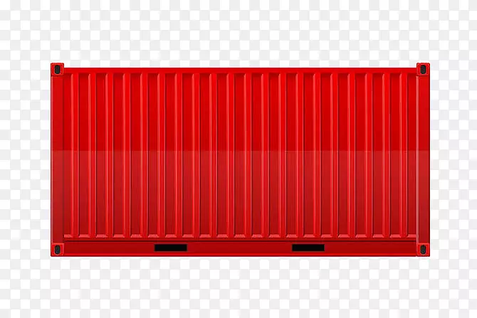 红色的一个集装箱