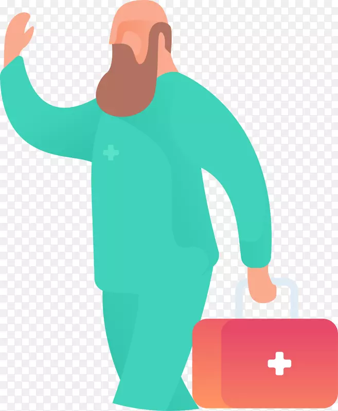 医生医药箱夸张人物插画