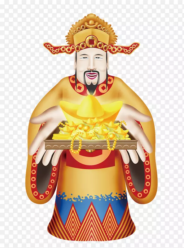捧着金元宝的财神爷