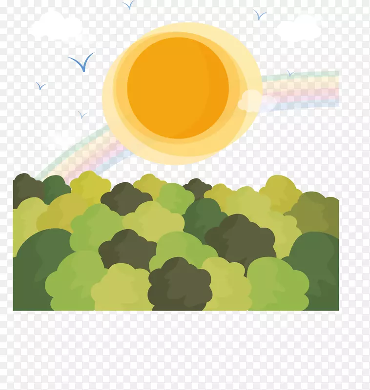 卡通阳光下的森林风景矢量素材PNG图片素材下载_图片编号yjkzvoeq-免抠素材网