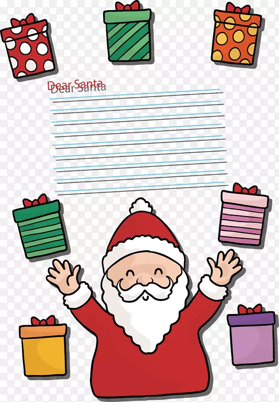 圣诞节卡通圣诞老人信纸