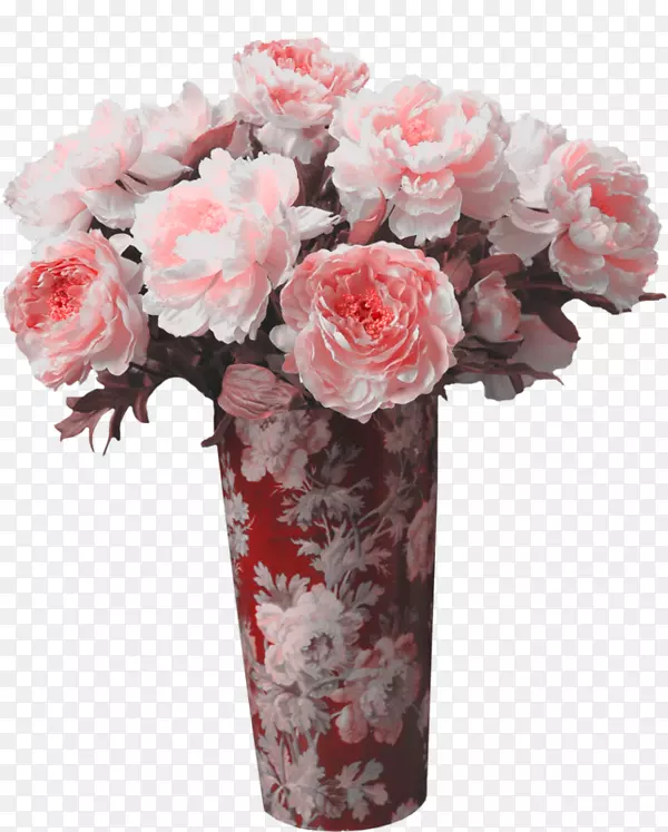 卡通油画装饰鲜花花瓶