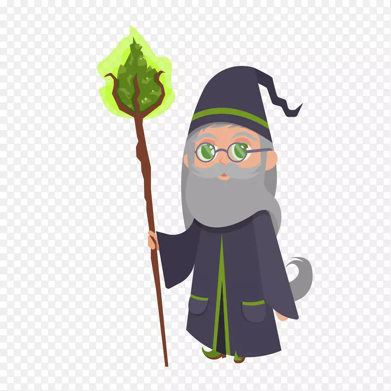 男巫师矢量图装饰