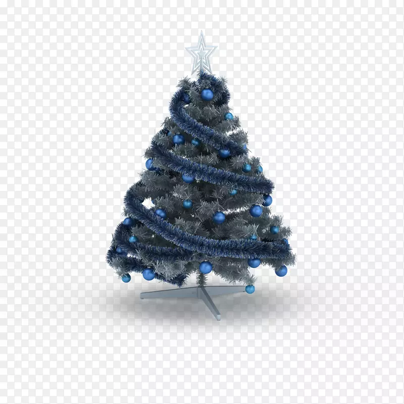 个性蓝色圣诞树高清素材图片