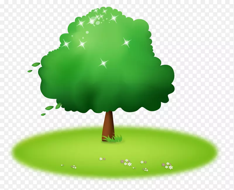 儿童节装饰绿色小树免抠素材