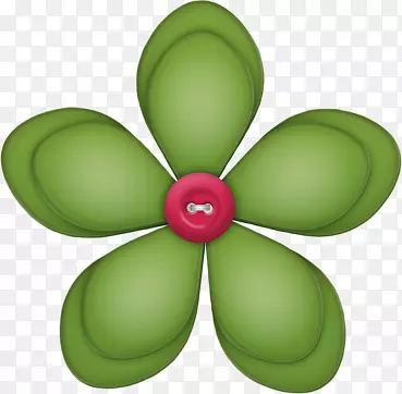 绿色椭圆花瓣纽扣花