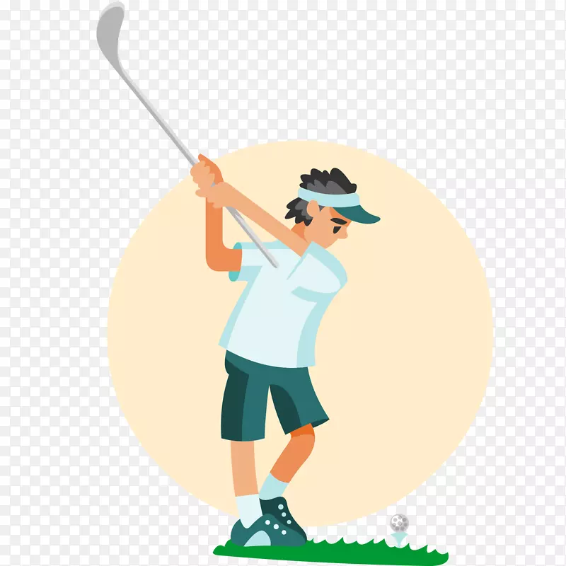 男运动员打高尔夫球插画