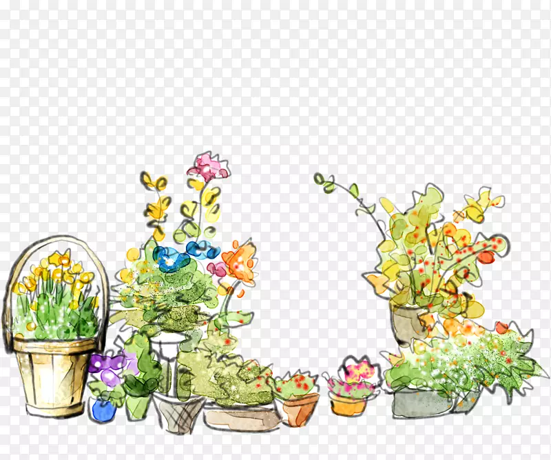 各式各样的植物花盆