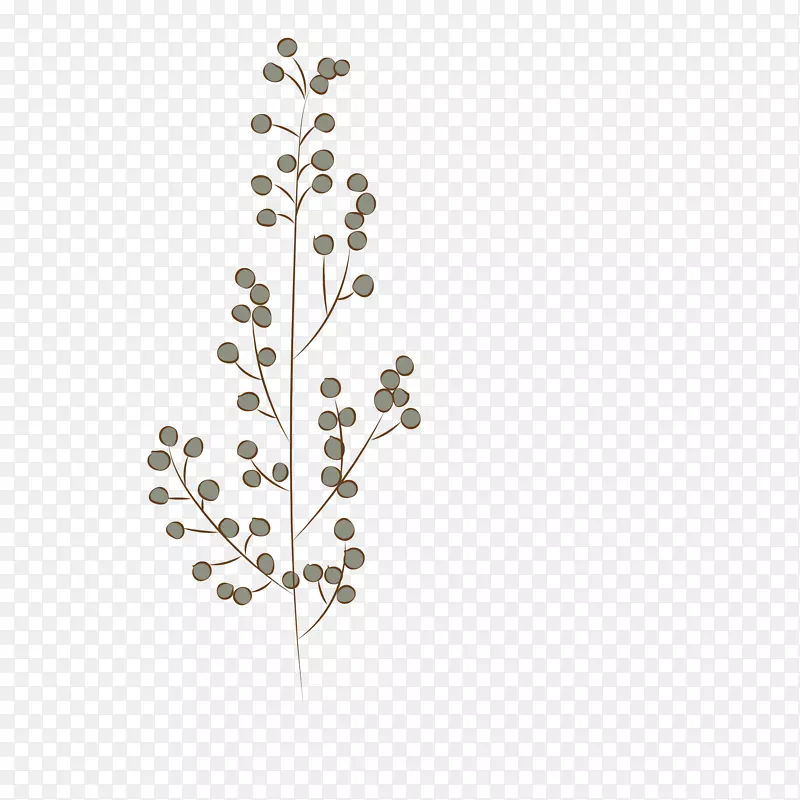 灰色卡通植物装饰