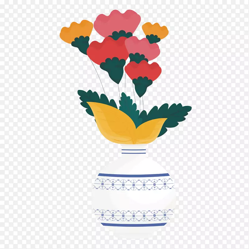 卡通插花