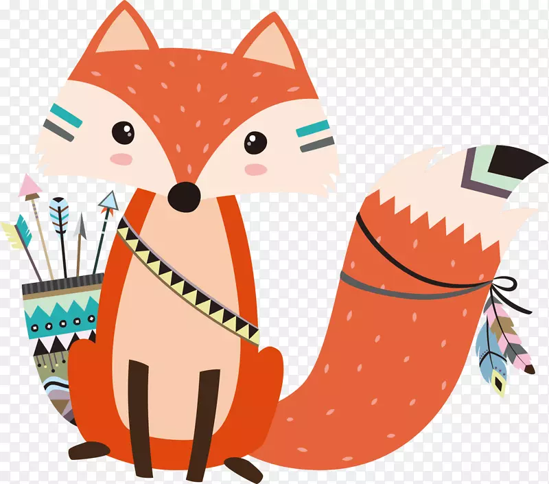 卡通可爱狐狸装饰图案