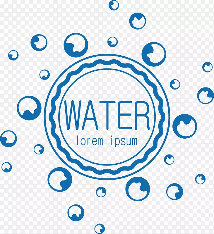 世界水资源标签标贴水滴矢量图