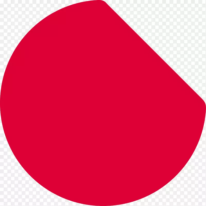 红色简约缺角圆形