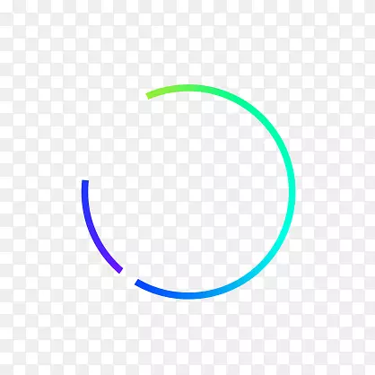 蓝绿缺口线条圆环