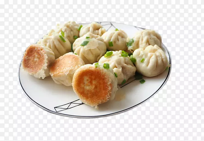 盘子中的包子素材图片