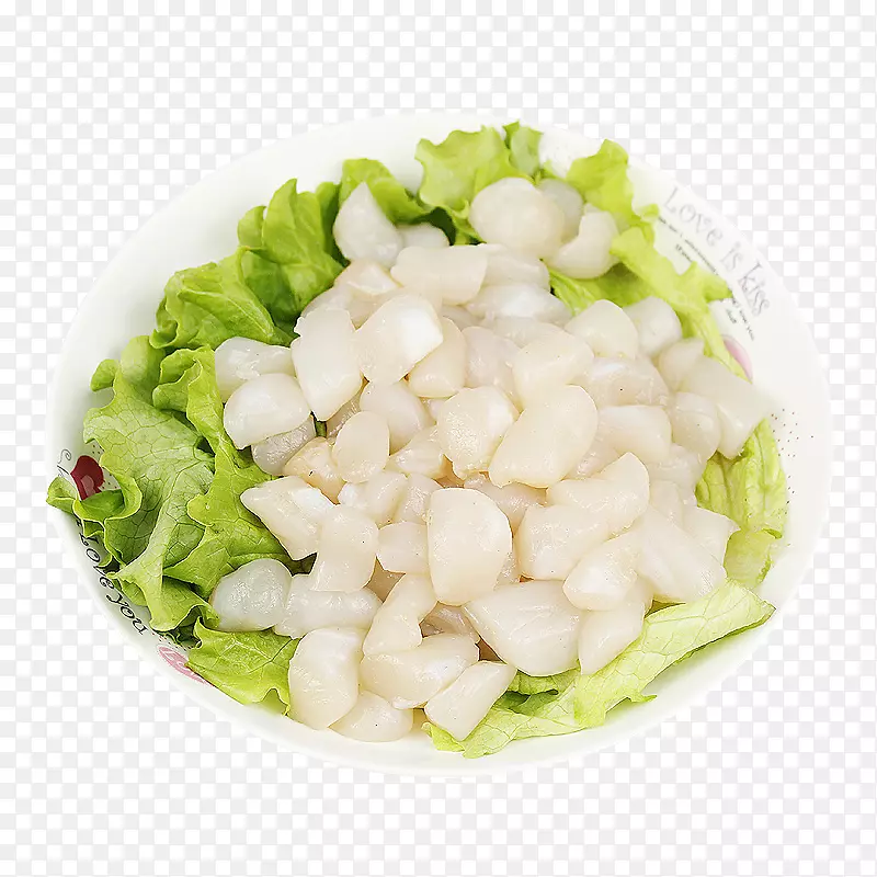 新鲜扇贝肉瑶柱生菜海鲜实物免抠