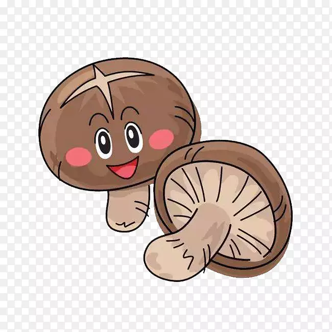 棕色卡通可爱蘑菇