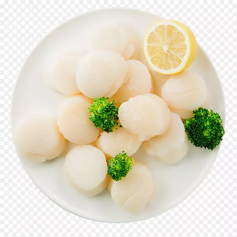 柠檬西蓝花扇贝肉扇贝柱瑶柱实物