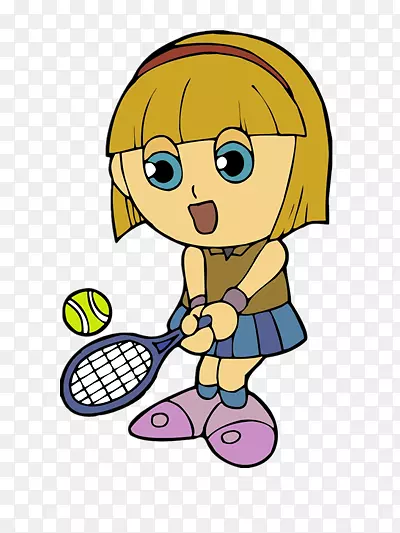 优雅运动的网球小女孩