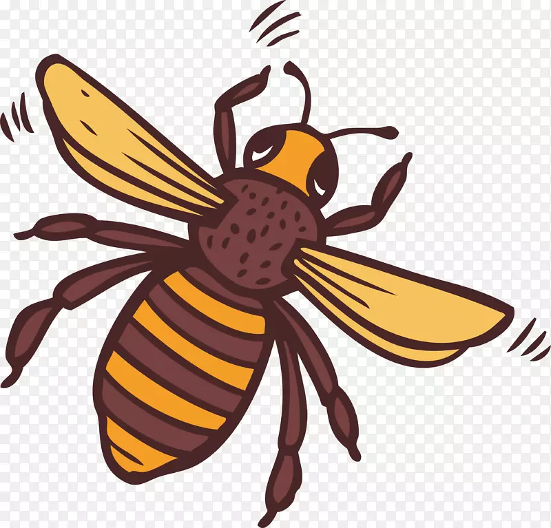 卡通手绘飞行的蜜蜂