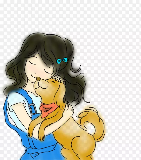 手绘女孩抱狗插画图片PNG图片素材下载_图片编号ypelewdq-免抠素材网