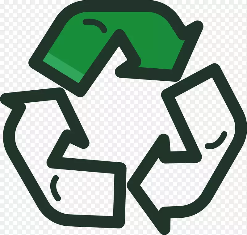 绿色手绘循环利用元素