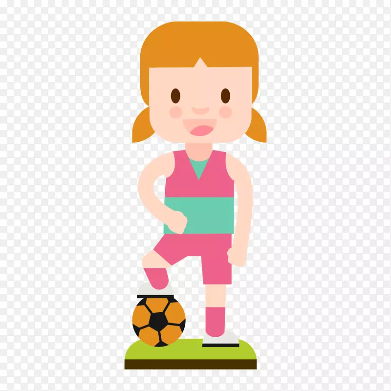 足球和女运动员卡通图