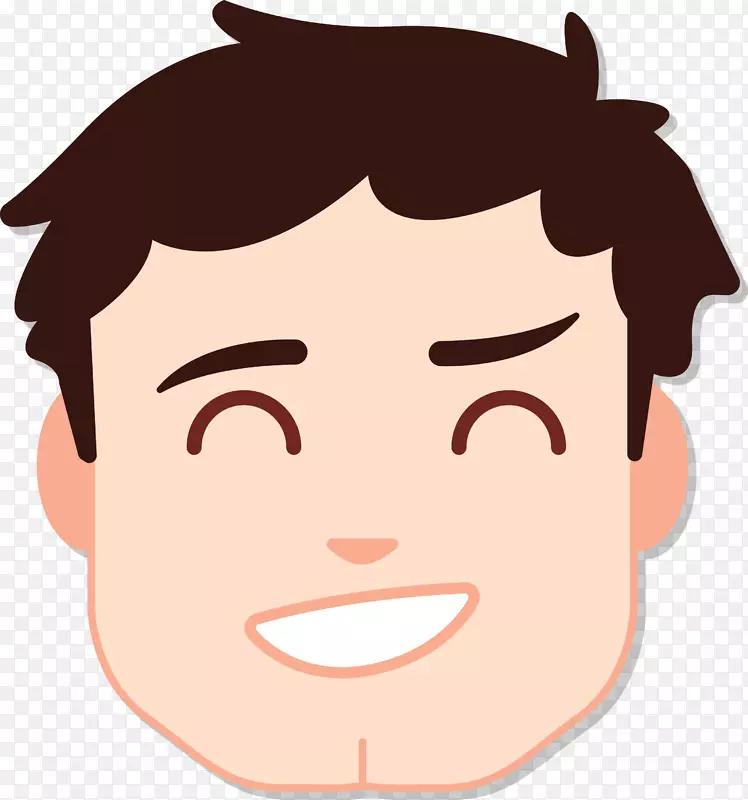 微笑的男人表情矢量图
